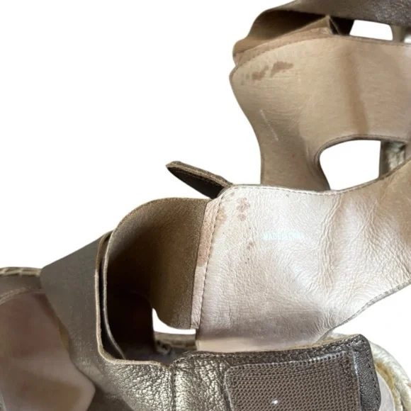 Eileen Fisher Metallic Bronze Willow Espadrille Wedge Sandal Size 8.5